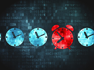 Image showing Time concept: Alarm Clock on digital background