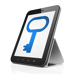 Image showing Safety concept: Key on tablet pc computer