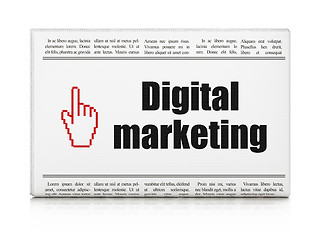 Image showing Advertising news concept: newspaper with Digital Marketing and M