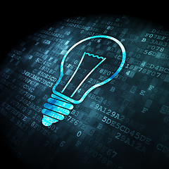 Image showing Finance concept: Light Bulb on digital background