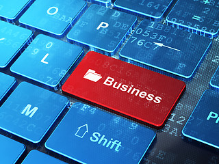 Image showing Business concept: Folder and Business on computer keyboard backg