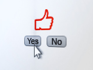 Image showing Social network concept: Like on digital computer screen