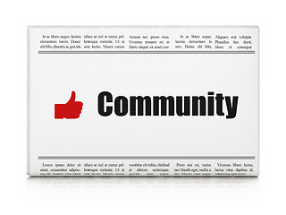 Image showing Social network news concept: newspaper with Community and Like