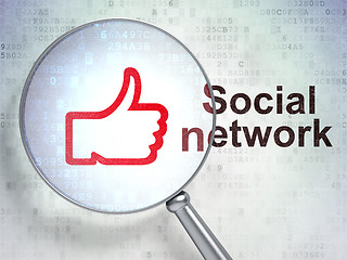 Image showing Social network concept: Like and Social Network with optical gla