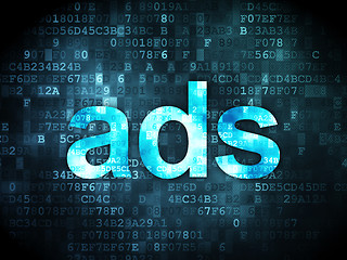 Image showing Marketing concept: Ads on digital background