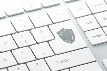 Image showing Protection concept: Shield on computer keyboard background