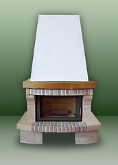 Image showing Fireplace of brick