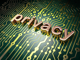 Image showing Protection concept: Privacy on circuit board background