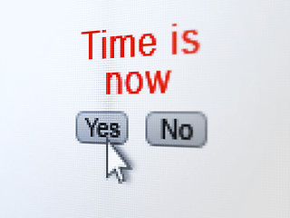 Image showing Time concept: Time is Now on digital computer screen