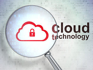 Image showing Cloud networking concept: Cloud With Padlock and Cloud Technolog