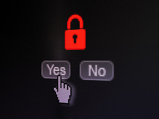 Image showing Privacy concept: Closed Padlock on digital computer screen