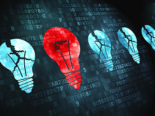 Image showing Business concept: Lightbulb on digital background