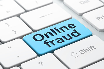 Image showing Privacy concept: Online Fraud on computer keyboard background