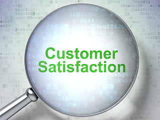 Image showing Advertising concept: Customer Satisfaction with optical glass