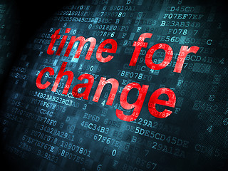 Image showing Time concept: Time for Change on digital background