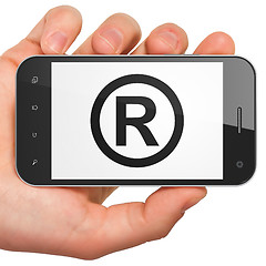 Image showing Law concept: Registered on smartphone