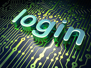 Image showing Privacy concept: Login on circuit board background