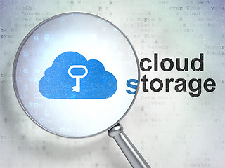 Image showing Cloud computing concept: Cloud With Key and Cloud Storage with o