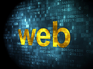 Image showing SEO web development concept: Web on digital background