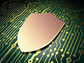 Image showing Security concept: Shield on circuit board background