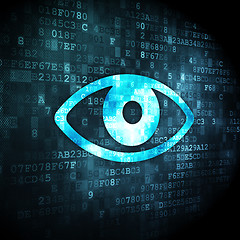 Image showing Privacy concept: Eye on digital background