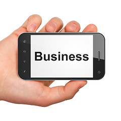 Image showing Business concept: Business on smartphone