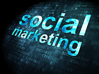 Image showing Advertising concept: Social Marketing on digital background