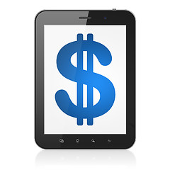 Image showing Currency concept: Dollar on tablet pc computer