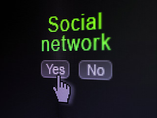 Image showing Social network concept: Social Network on digital computer scree