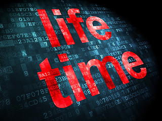 Image showing Timeline concept: Life Time on digital background