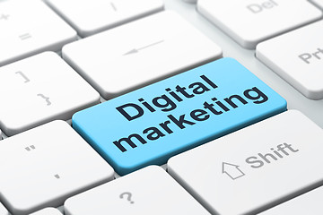 Image showing Marketing concept: Digital Marketing on computer keyboard backgr