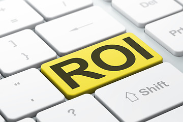 Image showing Finance concept: ROI on computer keyboard background