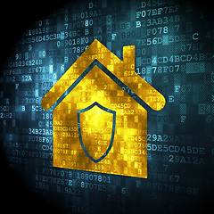 Image showing Finance concept: Home on digital background