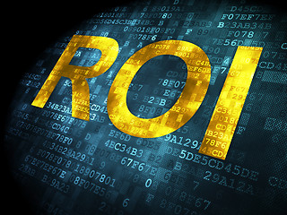 Image showing Finance concept: ROI on digital background