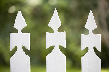 Image showing Picket Fence and Green Background