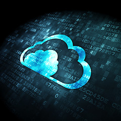 Image showing Cloud technology concept: Cloud on digital background