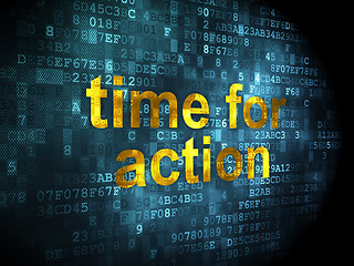 Image showing Timeline concept: Time for Action on digital background