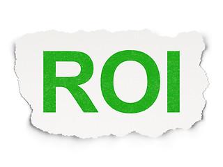 Image showing Business concept: ROI on Paper background