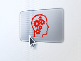 Image showing Education concept: Head With Gears on button