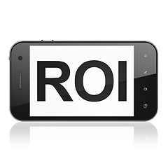 Image showing Business concept: ROI on smartphone