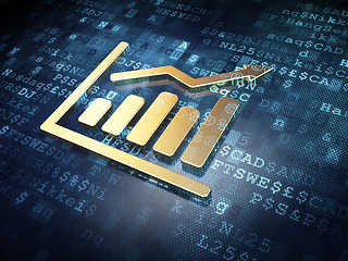 Image showing Finance concept: Golden Growth Graph on digital background