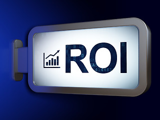 Image showing Business concept: ROI and Growth Graph on billboard background