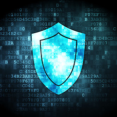 Image showing Security concept: Shield on digital background