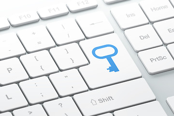 Image showing Privacy concept: Key on computer keyboard background