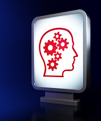 Image showing Information concept: Head With Gears on billboard background
