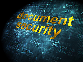 Image showing Protection concept: Document Security on digital background