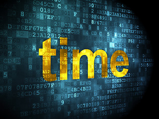 Image showing Timeline concept: Time on digital background