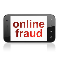 Image showing Protection concept: Online Fraud on smartphone