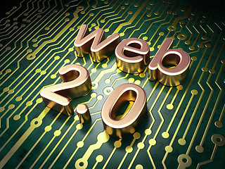 Image showing SEO web development concept: Web 2.0 on circuit board background