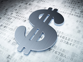 Image showing Currency concept: Dollar on digital background